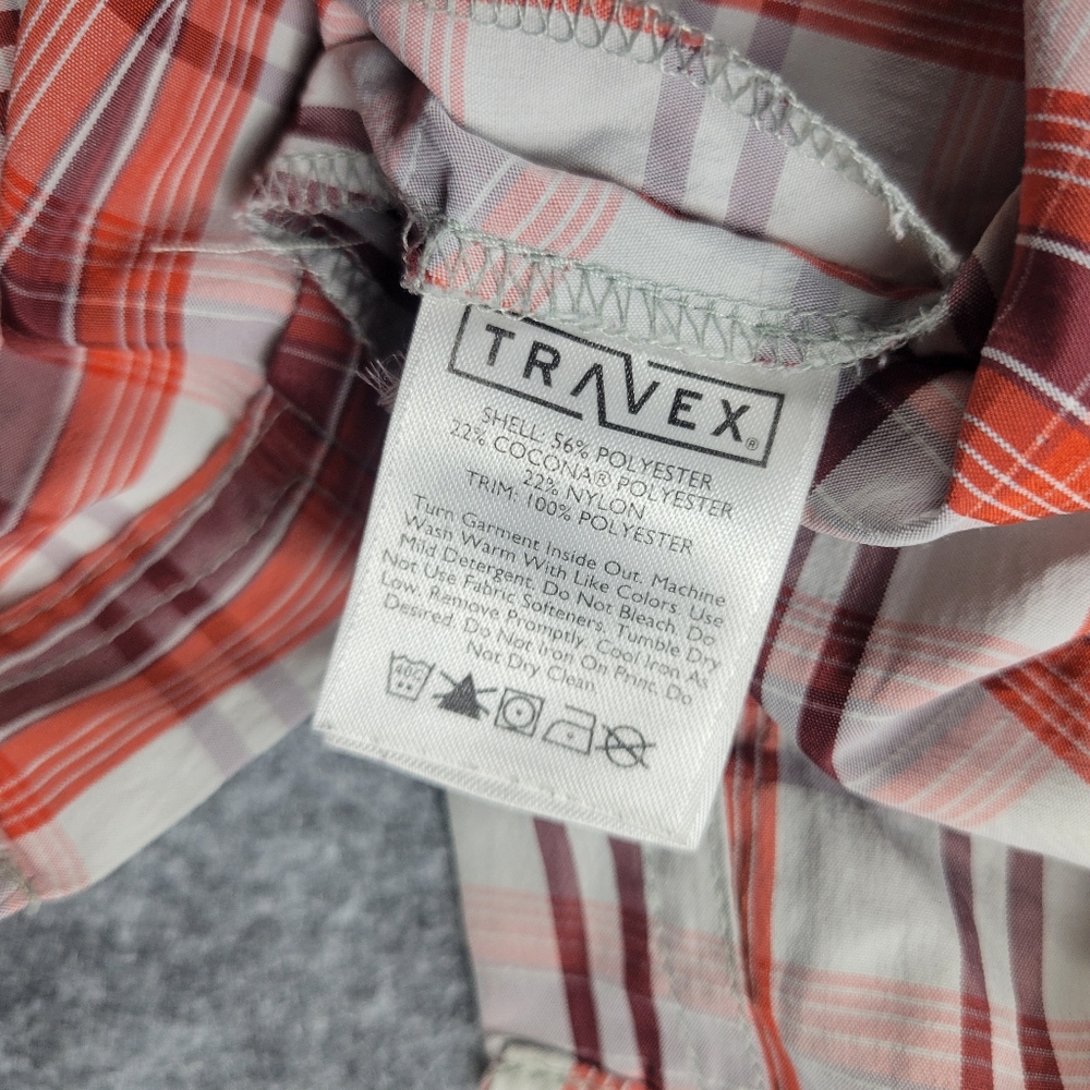 Eddie Bauer Orange Plaid Travex Nylon Mesh Shirt Hiking Fishing Shirt Mens XL - Picture 6 of 10